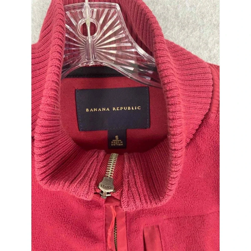 Banana Republic‎ Fleece Vest Mens S Red Full Zip Performance Sports